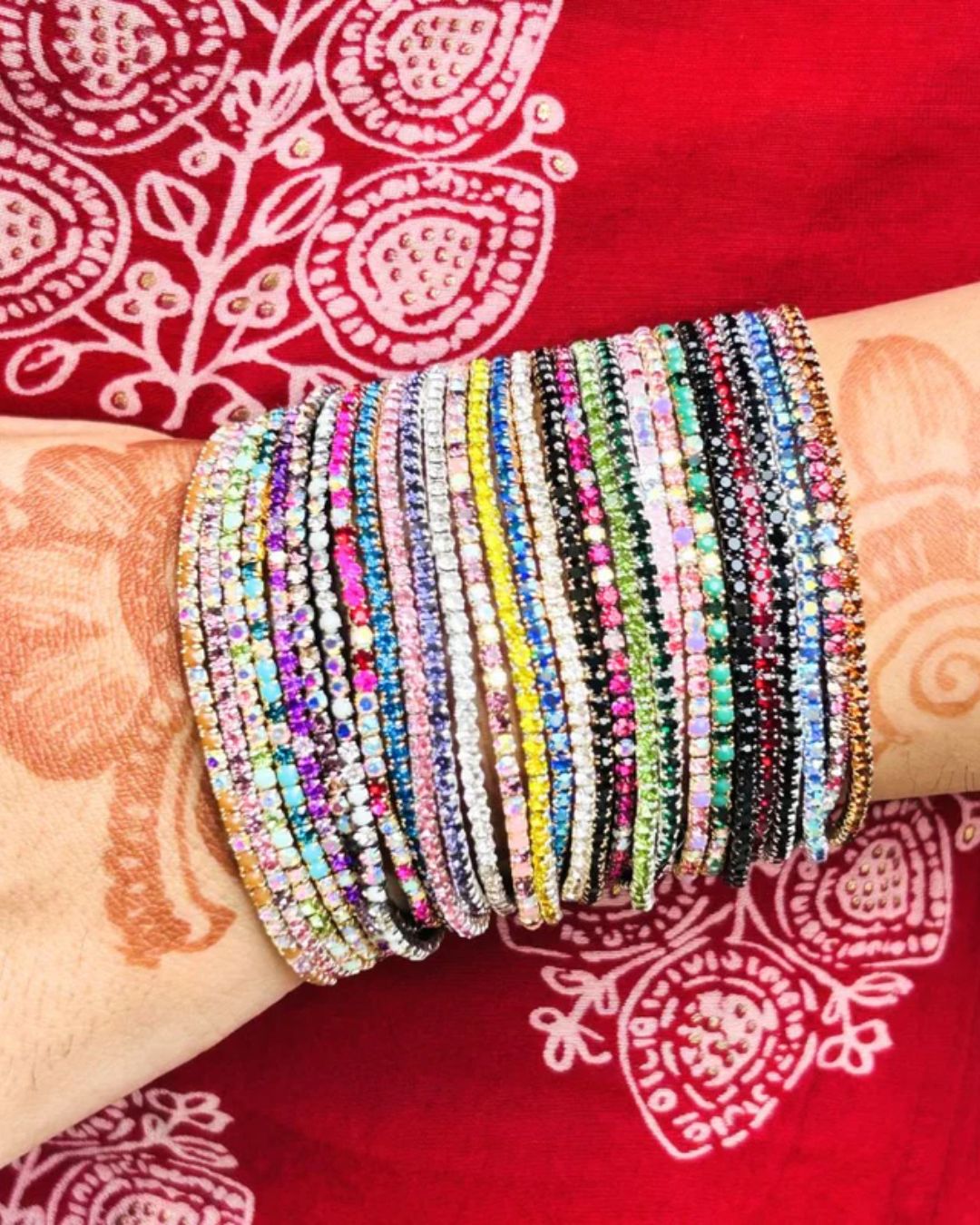 Baraat Special Multicolour Stretchable Bracelet - Pack of 36