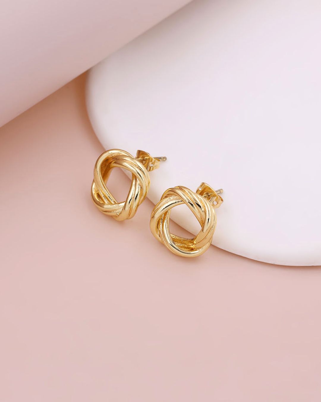 Golden Knot Stud Earrings Small