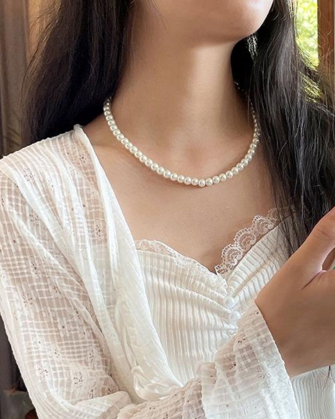 Clara White Pearl Mala