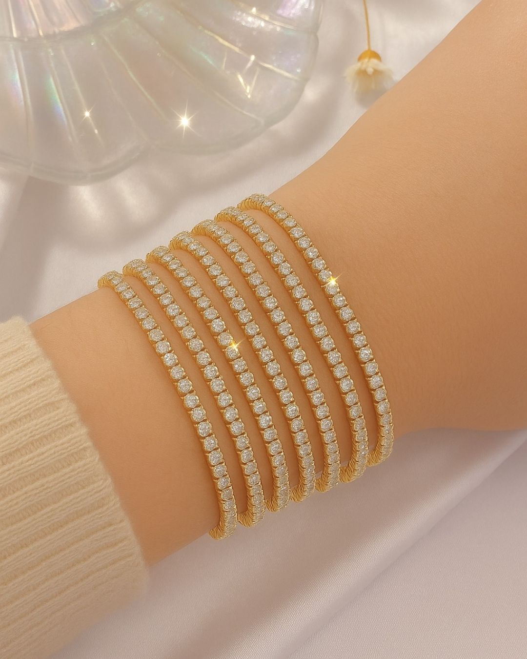 Stretchable Gold - Plated Bracelet - Pack of 12