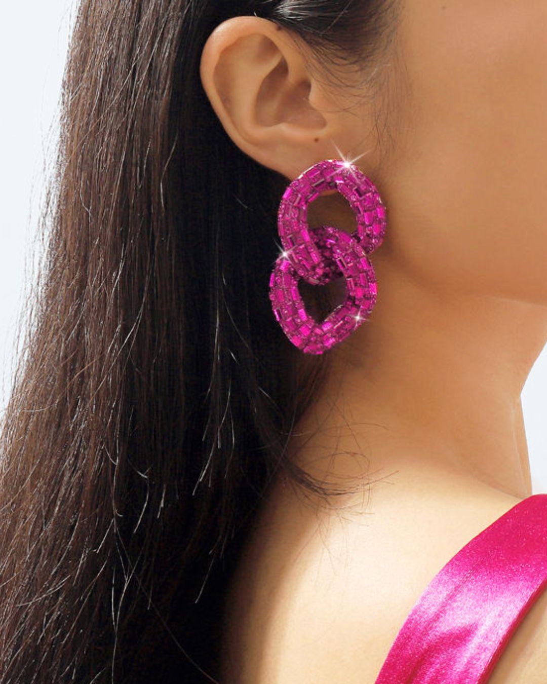 Bling Blogger Pink Entangled Statement Earrings