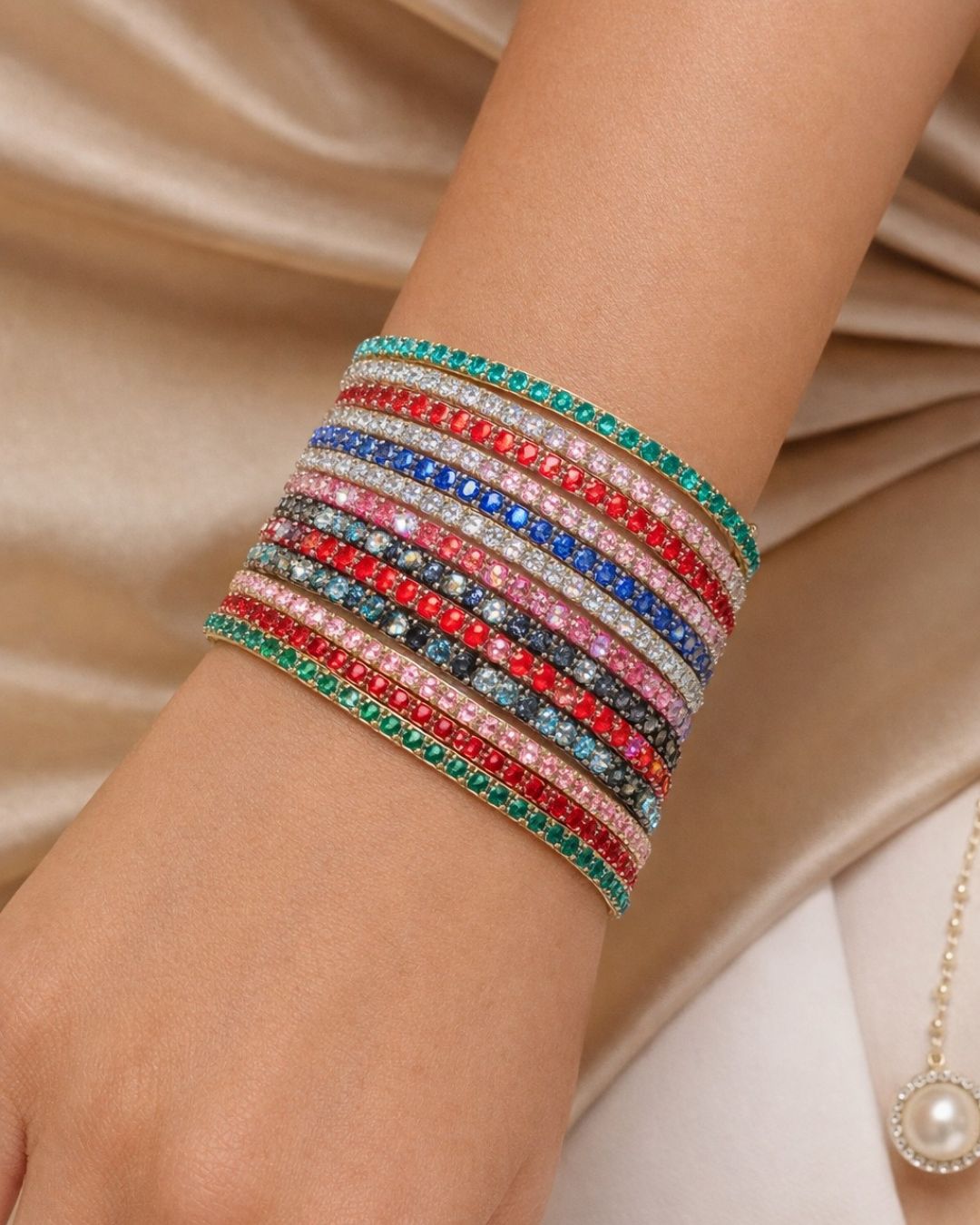 Stretchable Multicolor Bracelet - Pack of 12