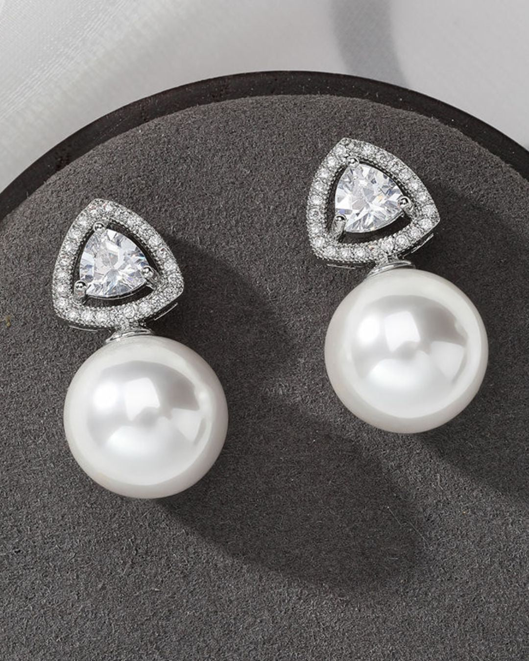 Zoya Pearl American Diamond Stud Earring