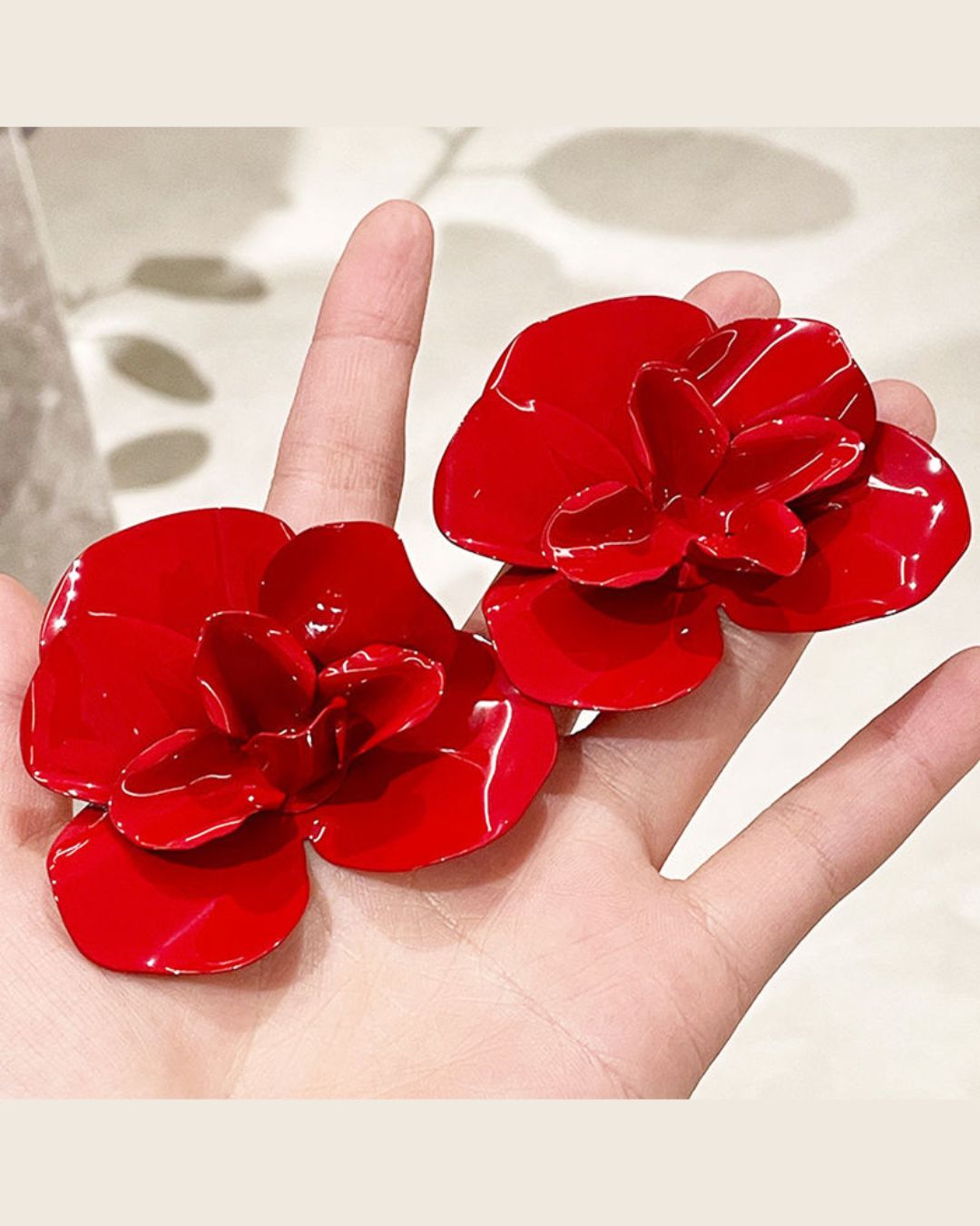 Rose Blossom Maroon Stud Earrings