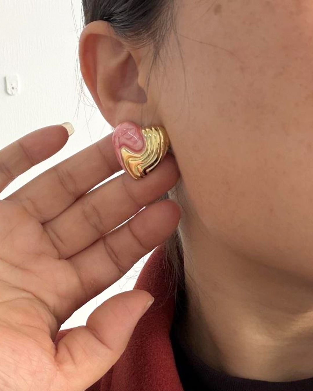 Candy Baby Pink Heart Stud Earrings