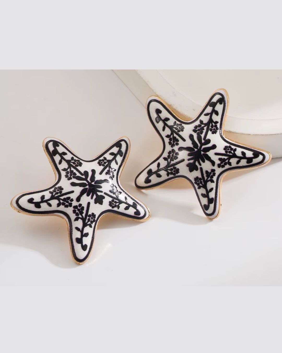 Floral Starfish Stud Earrings