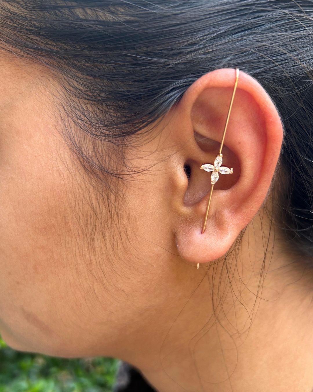 Golden Flower Unisex Ear Cuff