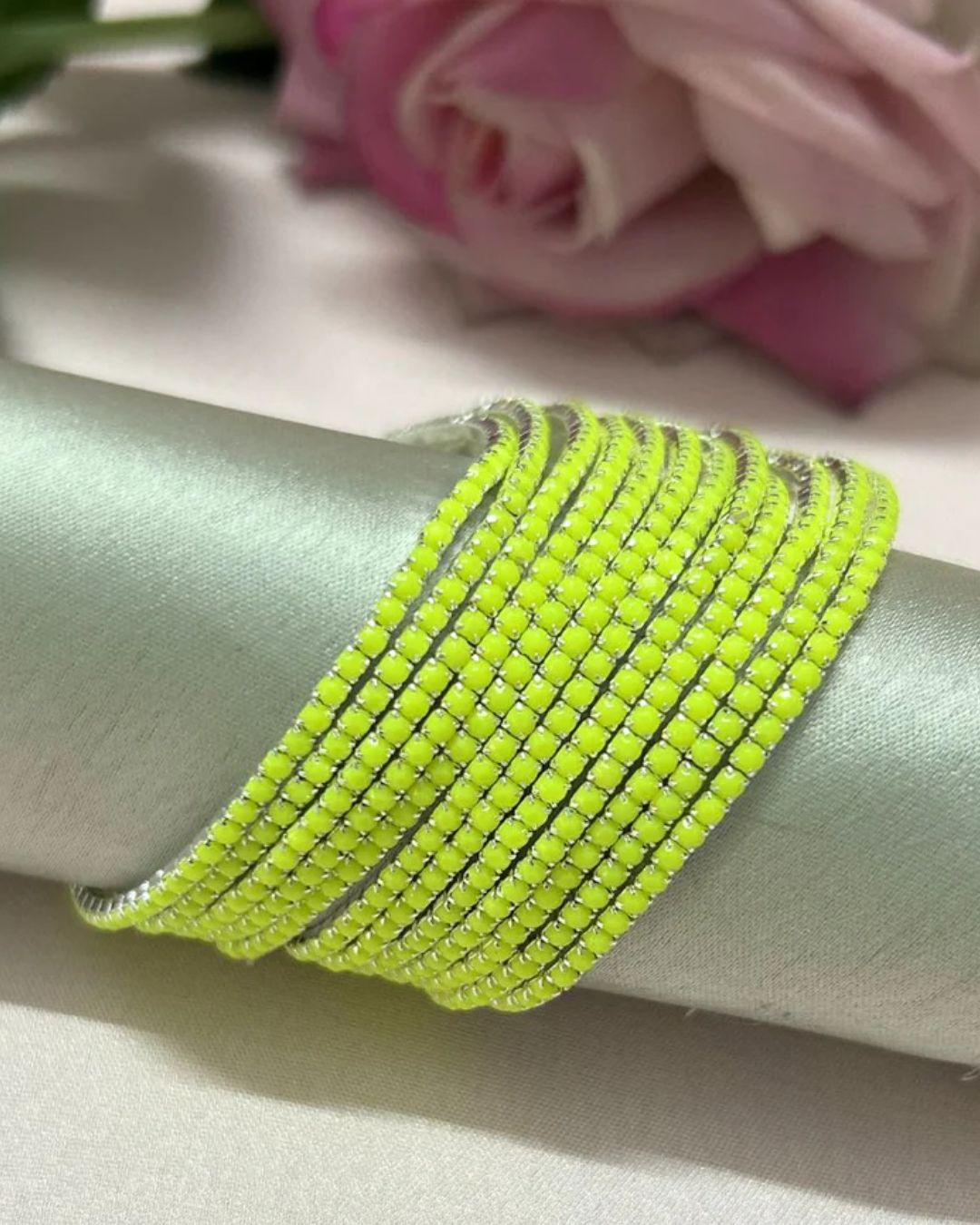 Stretchable Neon Silver Plated Bracelet - Pack of 12