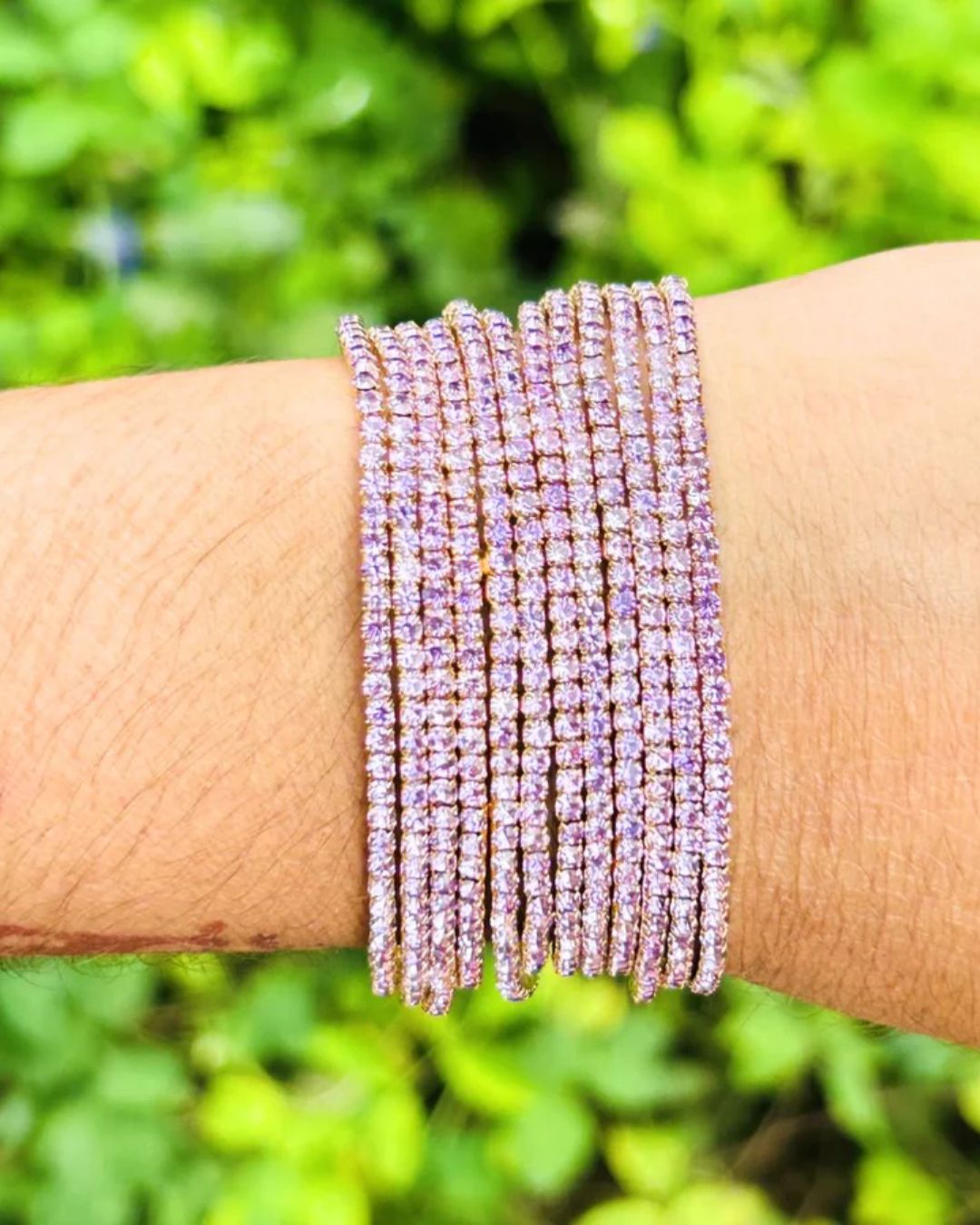 Stretchable Purple Gold - Plated Bracelet - Pack of 12