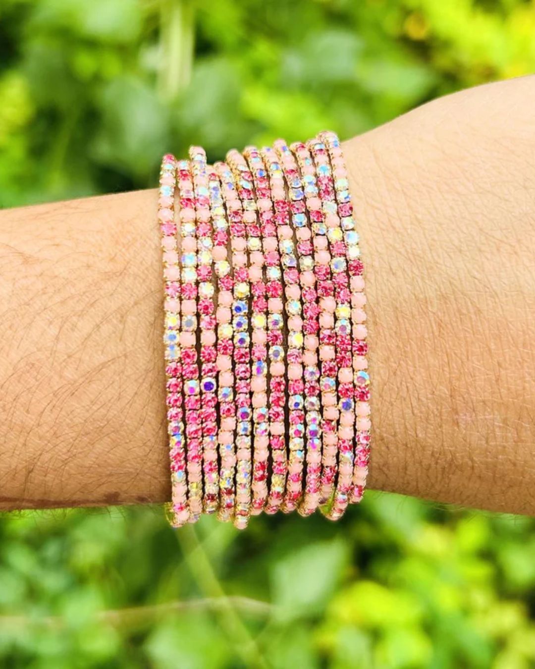 Stretchable Peach Spark Gold - Plated Bracelet - Pack of 12