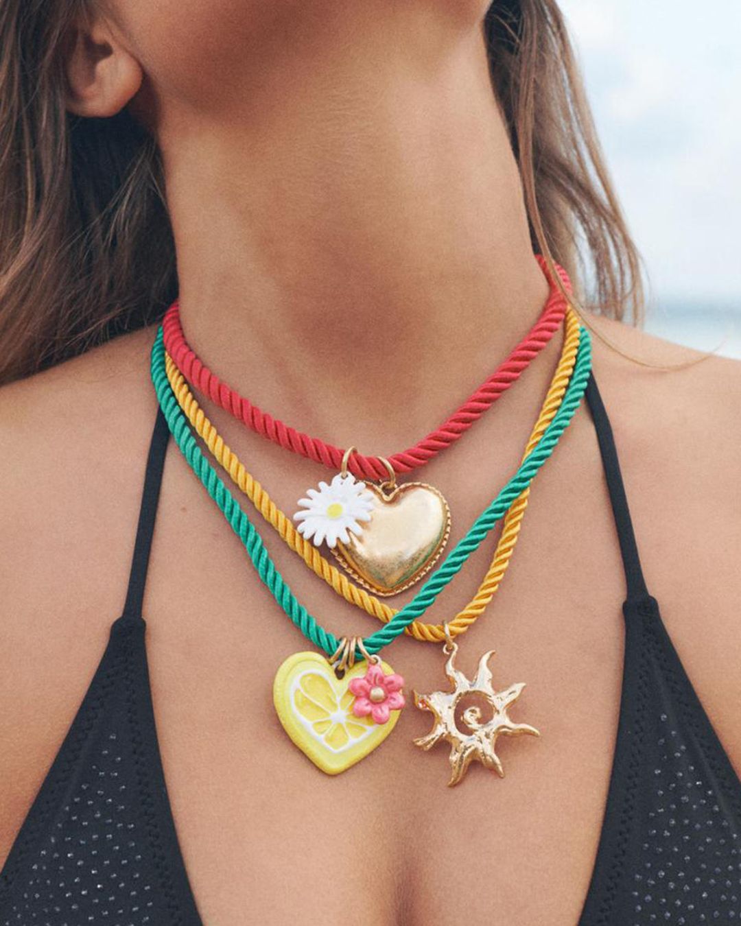 Heart Sun Daisy Pendants (Set of 3)