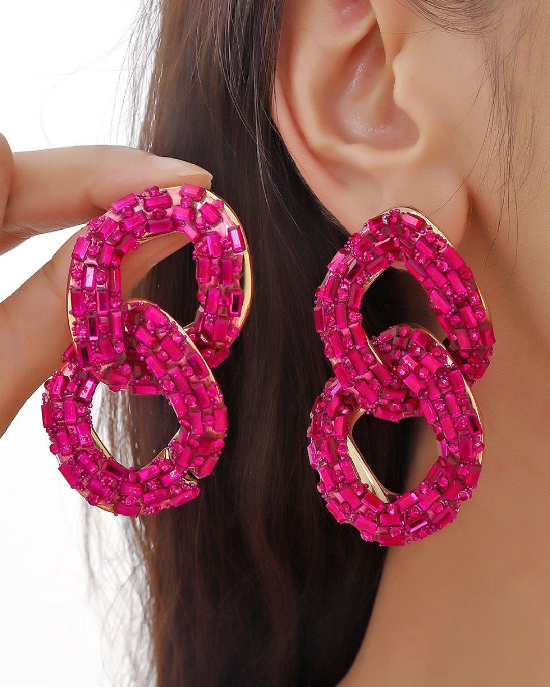 Bling Blogger Pink Entangled Statement Earrings