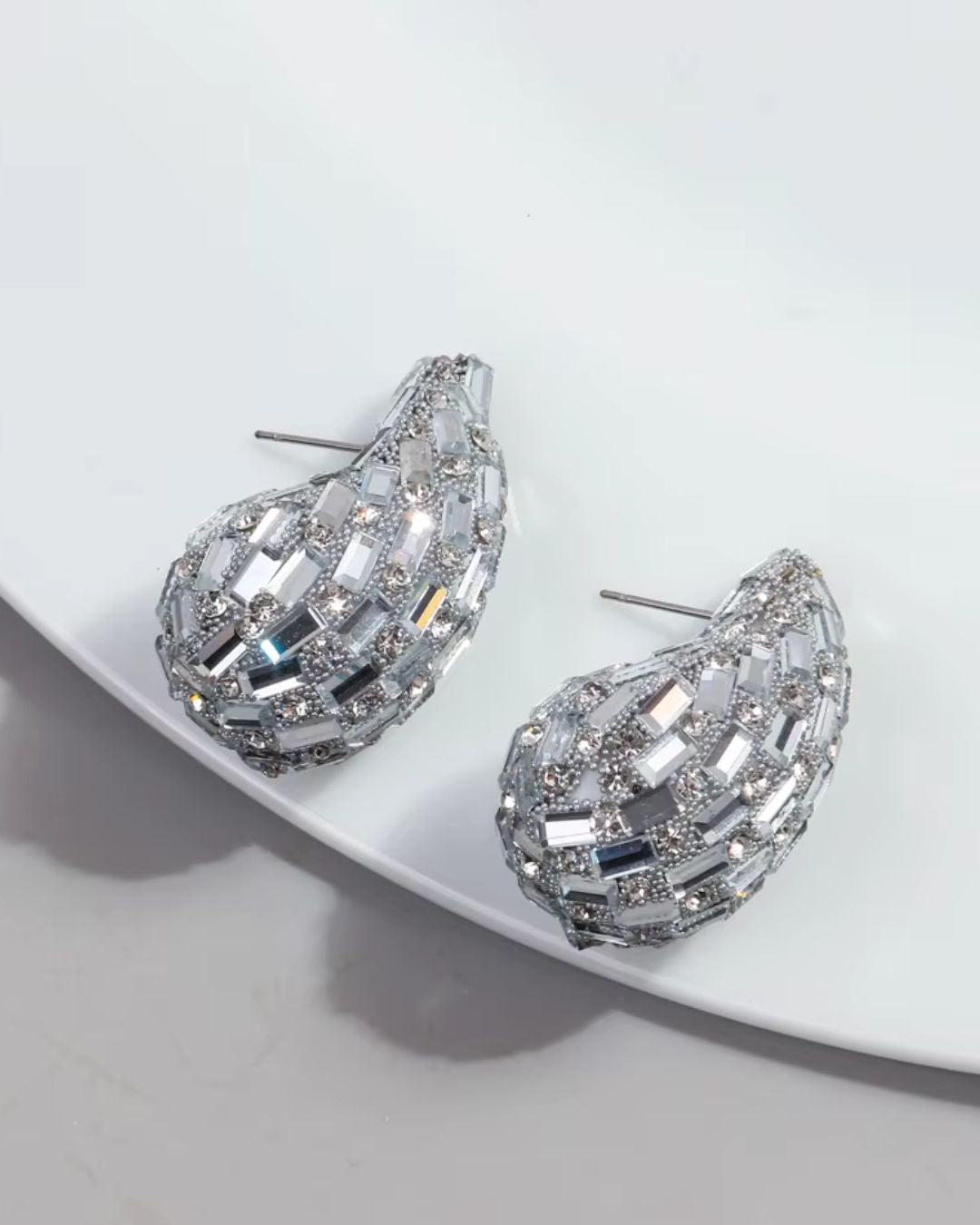 Bling Blogger Silver Tear Drop Earrings