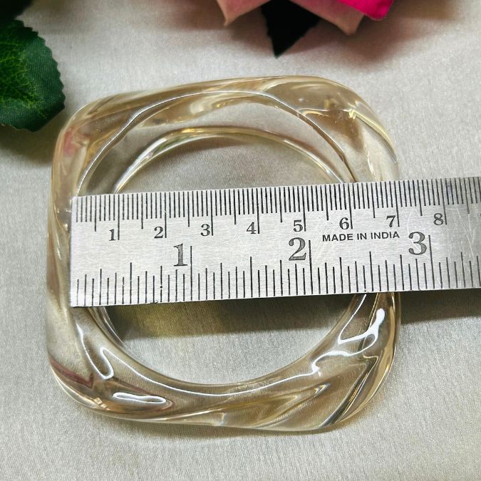 White Clear Transparent Resin Bangles
