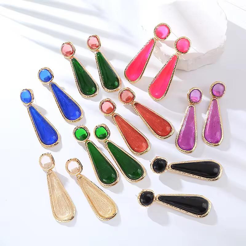 Golden Resin Earrings