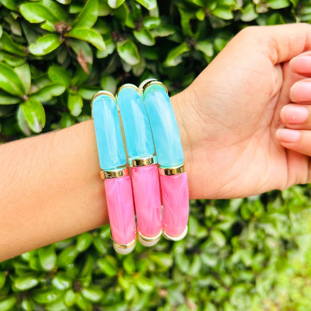 Vintage Acrylic Bracelet Set  - Multicolors