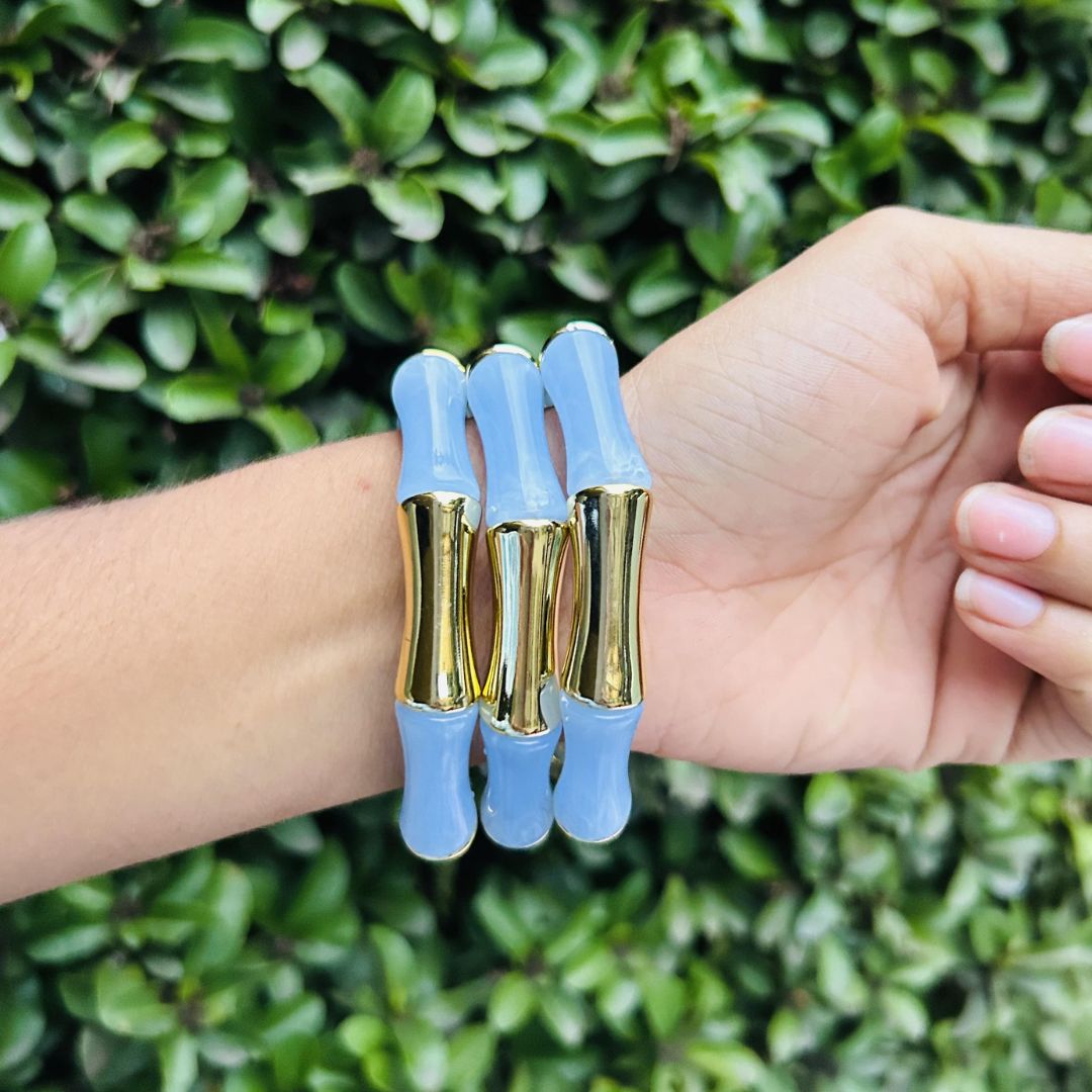 Retro Chic Bracelet Set - Ivory, Baby Pink and Baby Blue