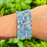 Stretchable Navy Blue & Turquoise Bracelet