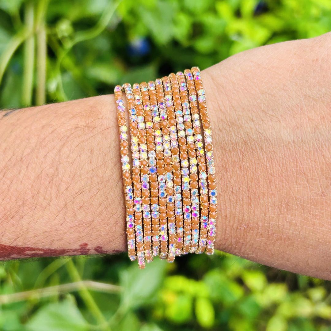 Stretchable Honey Sparkel Gold- Plated Bracelet - Pack of 12