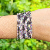 Stretchable Multi Pastel Rhodium - Plated Bracelet - Pack of 12