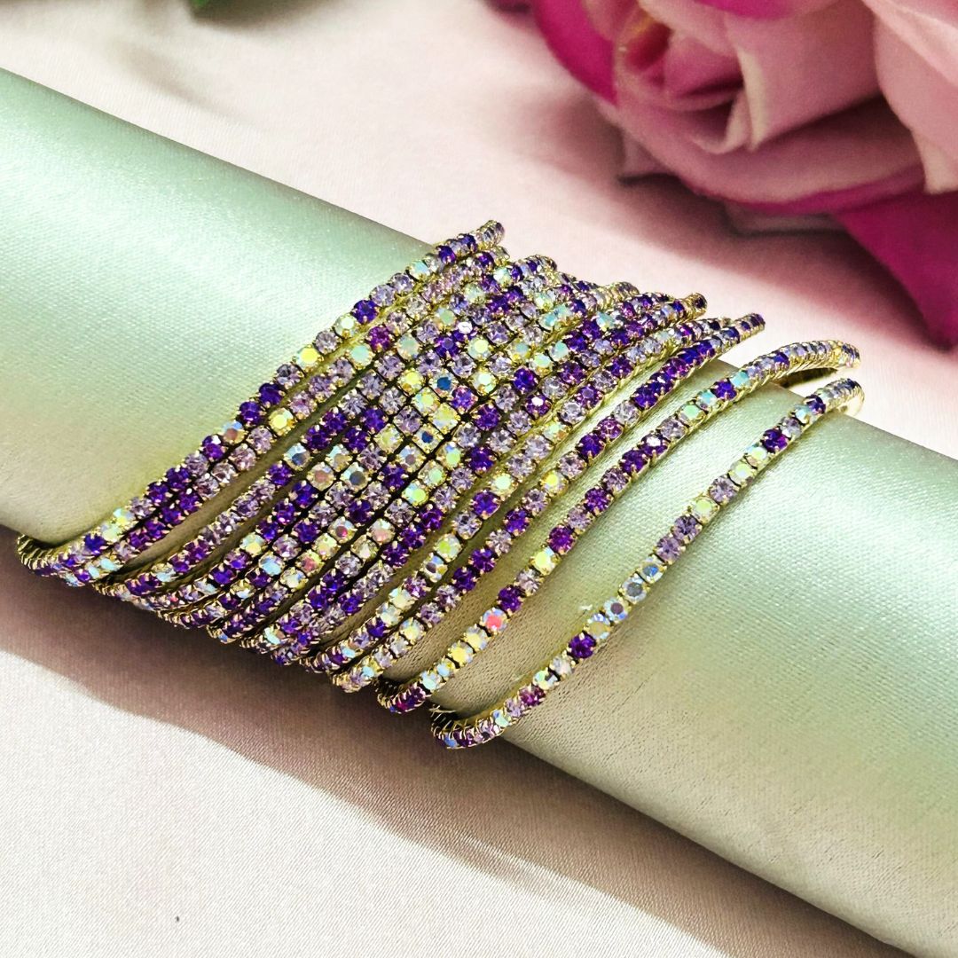 Stretchable Iris Moonlight Gold- Plated Bracelet - Pack of 12