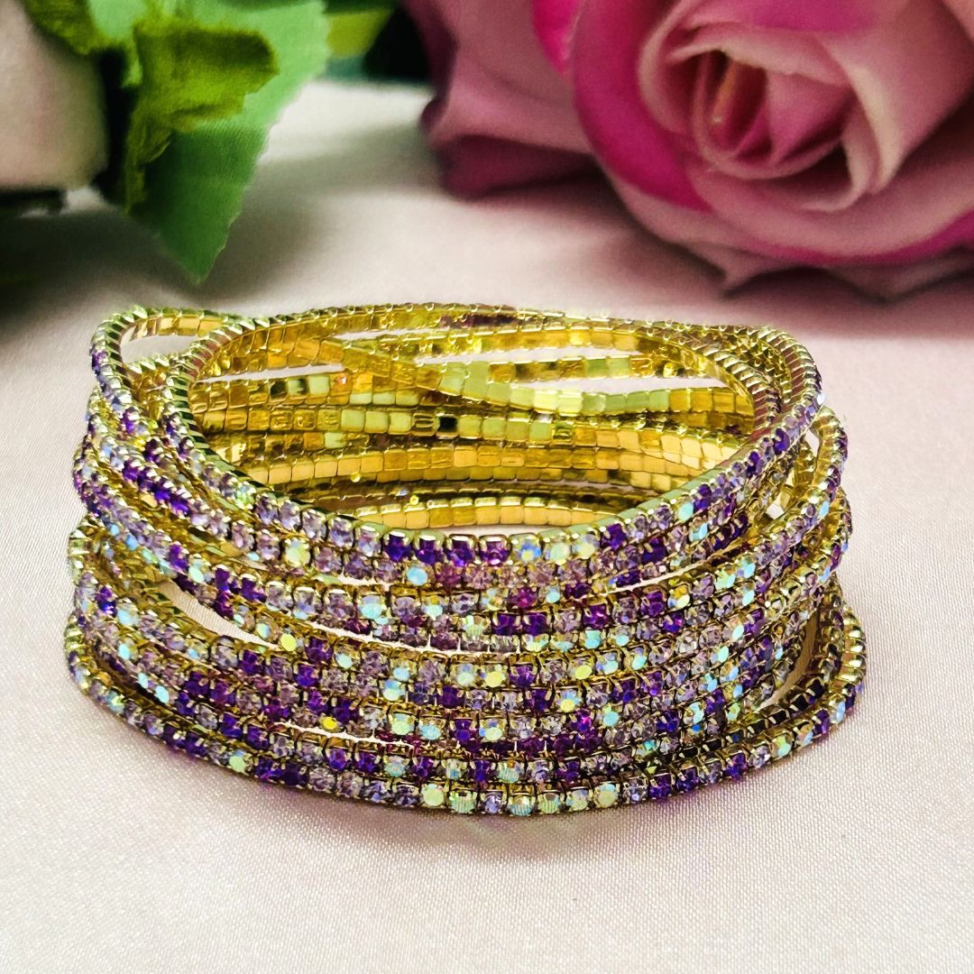 Stretchable Iris Moonlight Gold- Plated Bracelet - Pack of 12