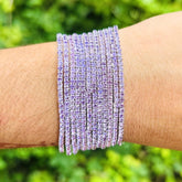 Stretchable Lavender Silver Plated Bracelet - Pack of 12