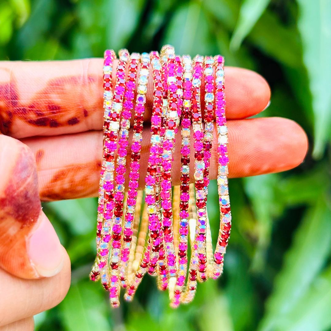 Stretchable Rose Gold Sparkle Gold - Plated Bracelet - Pack of 12