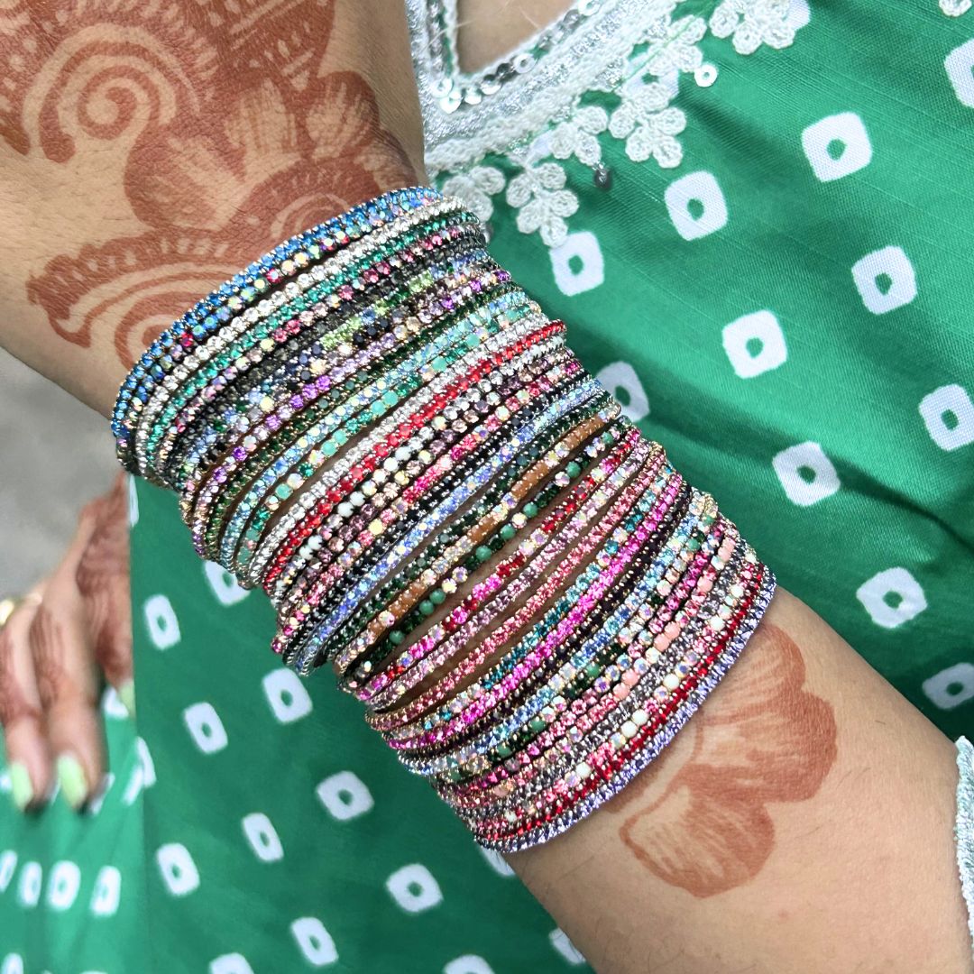 Baraat Special Multicolour Stretchable Bracelet - Pack of 36