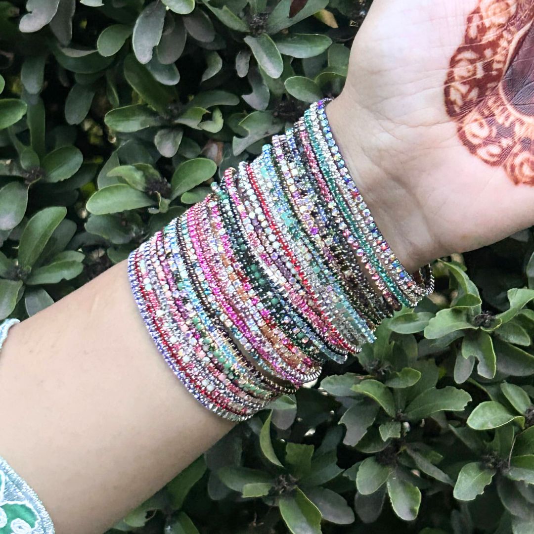 Baraat Special Multicolour Stretchable Bracelet - Pack of 36