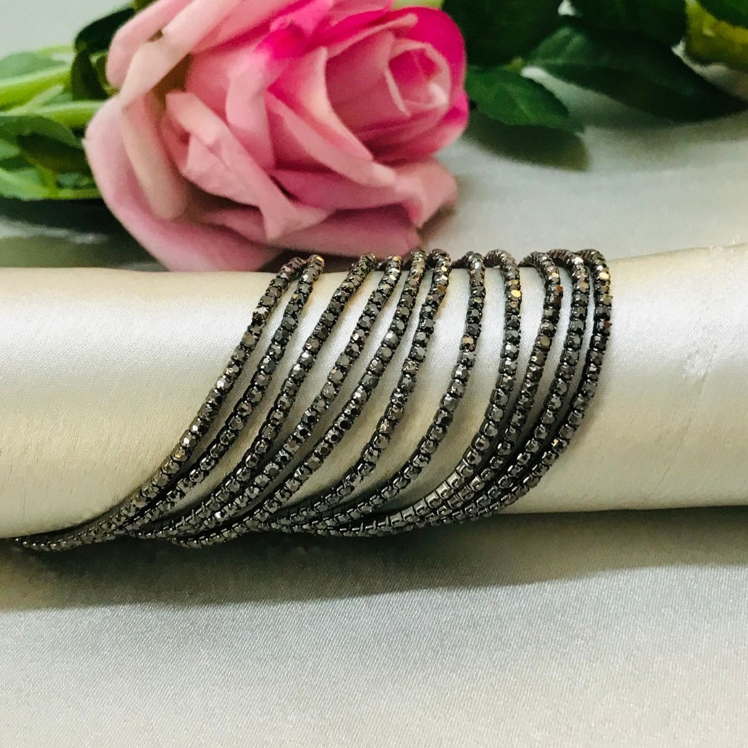 Stretchable Rhodium Bracelet - Pack of 12