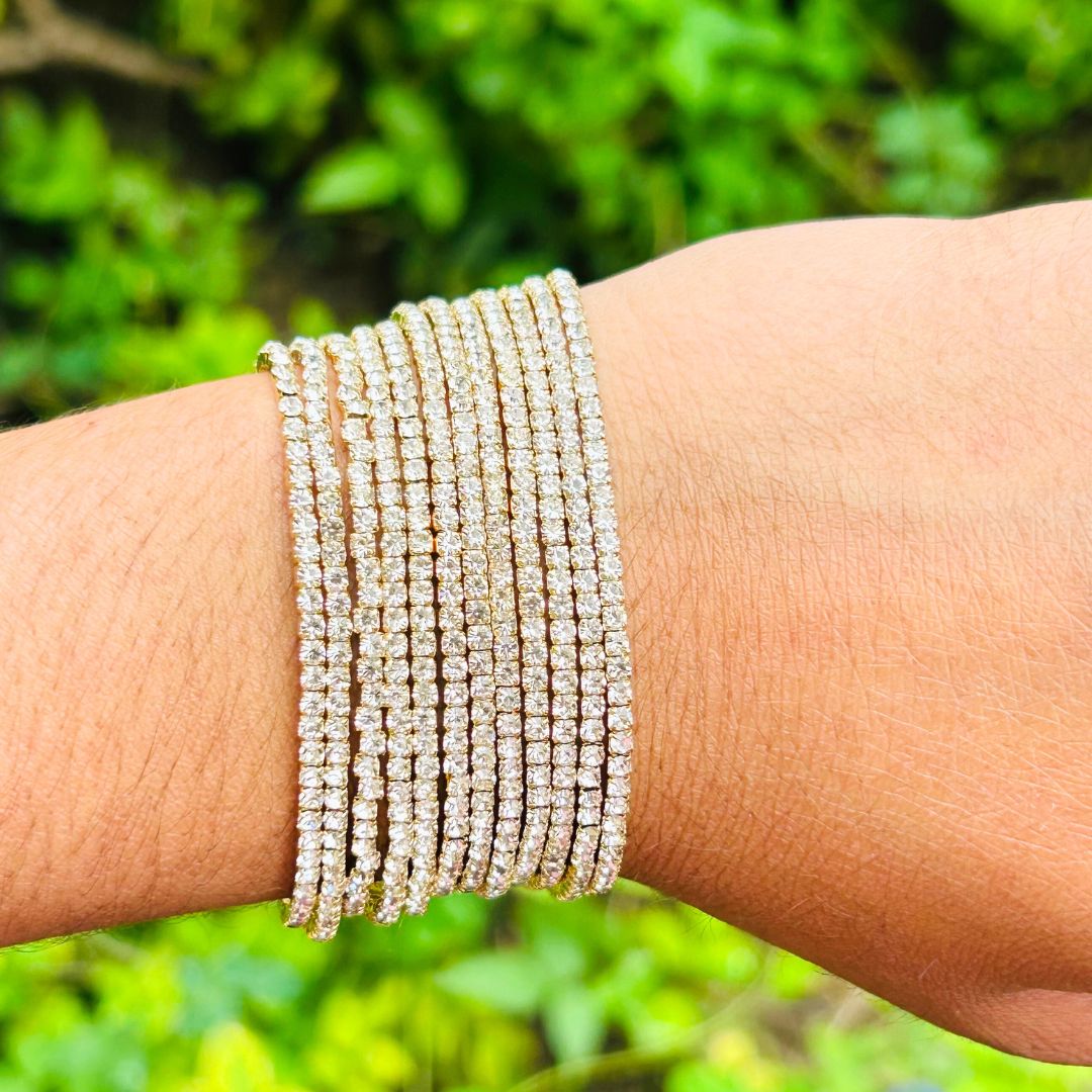 Stretchable Gold -  Plated Bracelet - Pack of 12