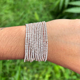 Stretchable Silver Rose Gold Plated Bracelet - Pack of 12