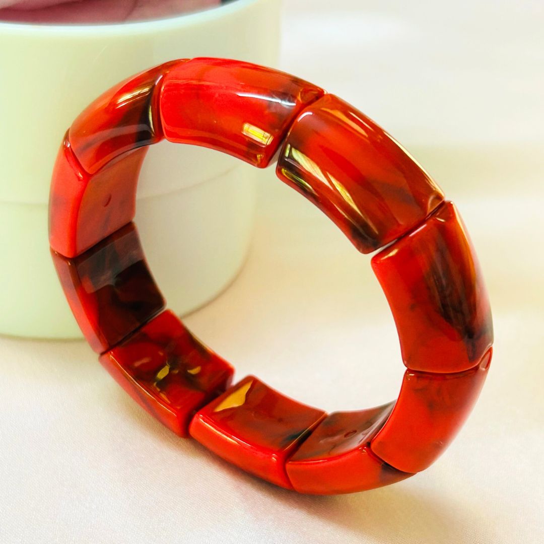 Red Acrylic Strechable Bracelet