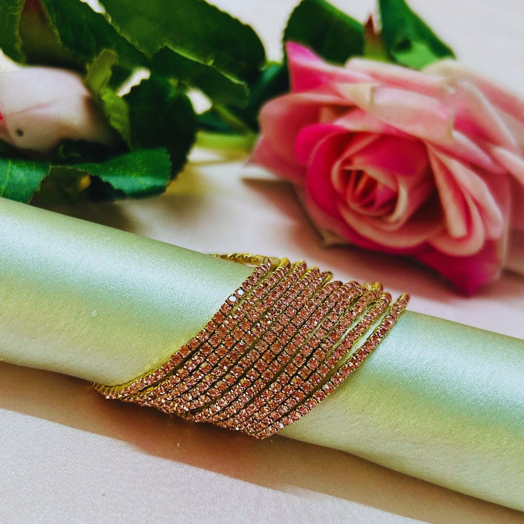 Stretchable Rose Gold Pink  -  Plated Bracelet - Pack of 12