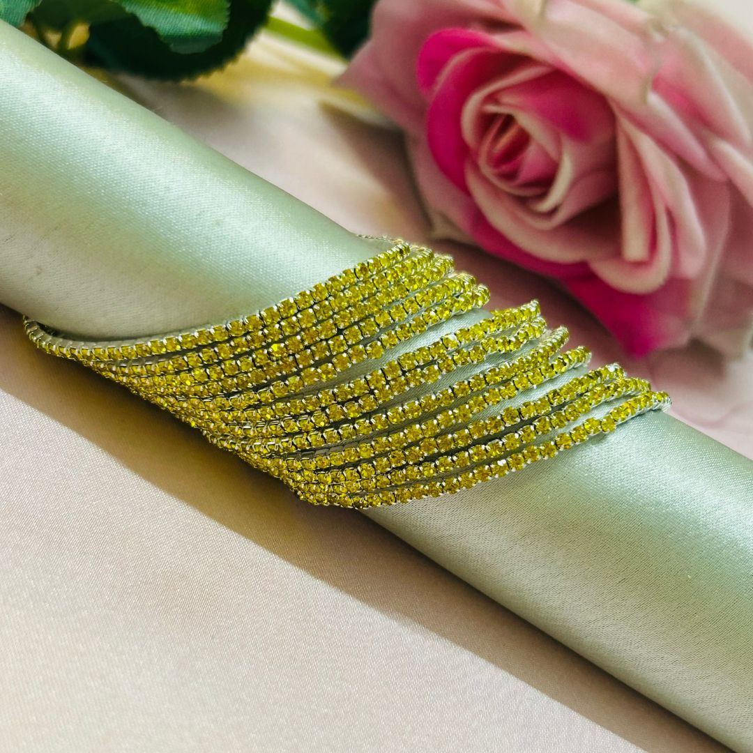 Stretchable Yellow Silver - Plated Bracelet - Pack of 12
