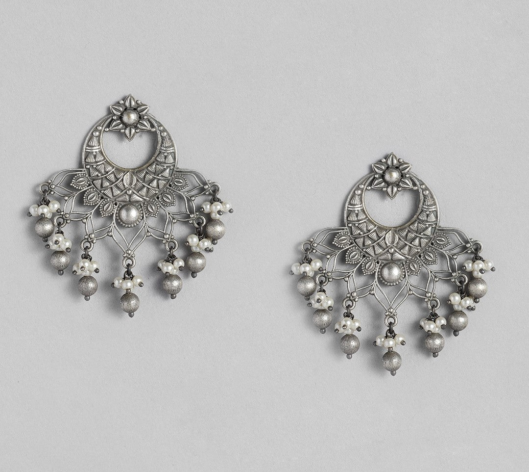 Silver-Plated Oxidised Classic Chandbalis