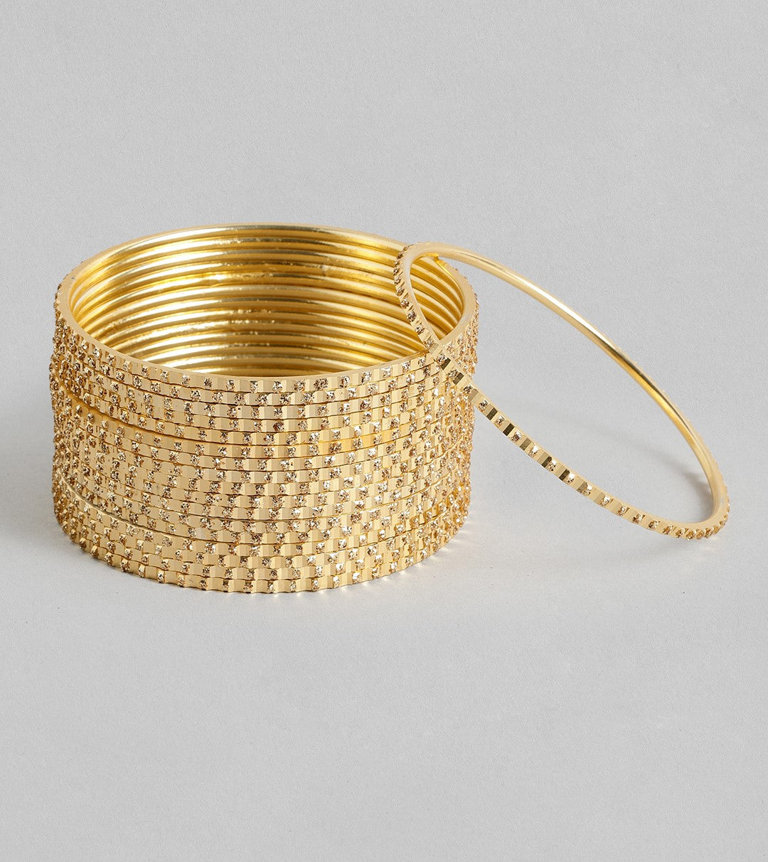 Chandni AD Gold Stone Studded 36 Gold Bangles