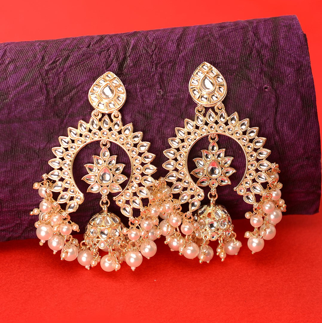 Gold Plated Chandbalis with Jhumka