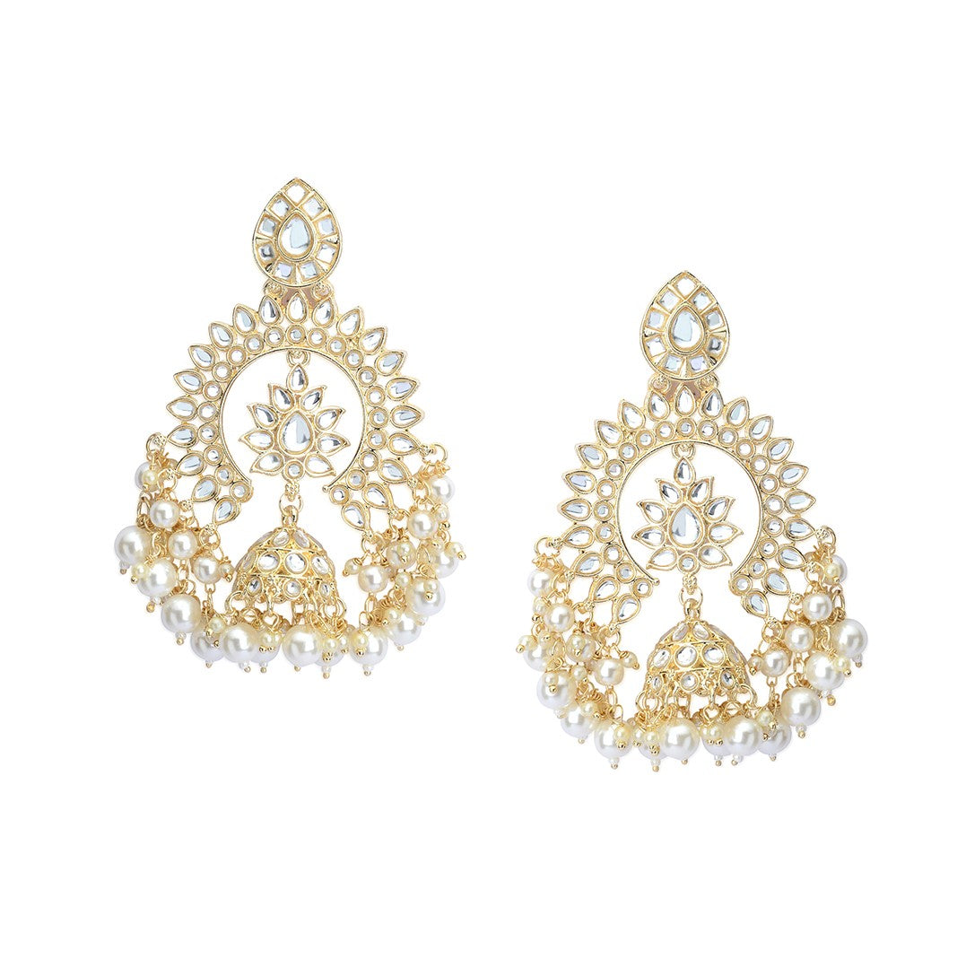 Gold Plated Chandbalis with Jhumka