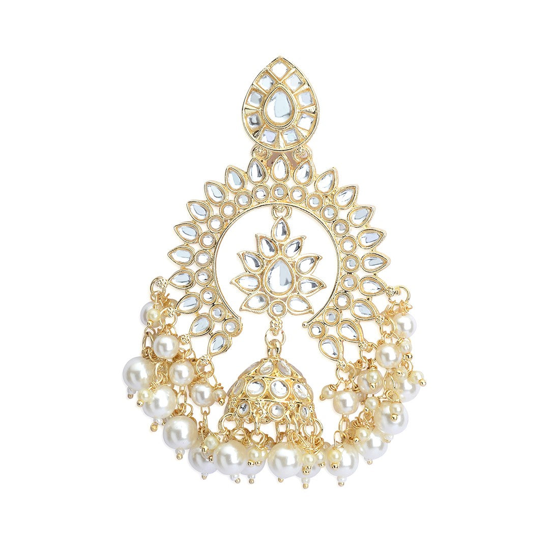 Gold Plated Chandbalis with Jhumka