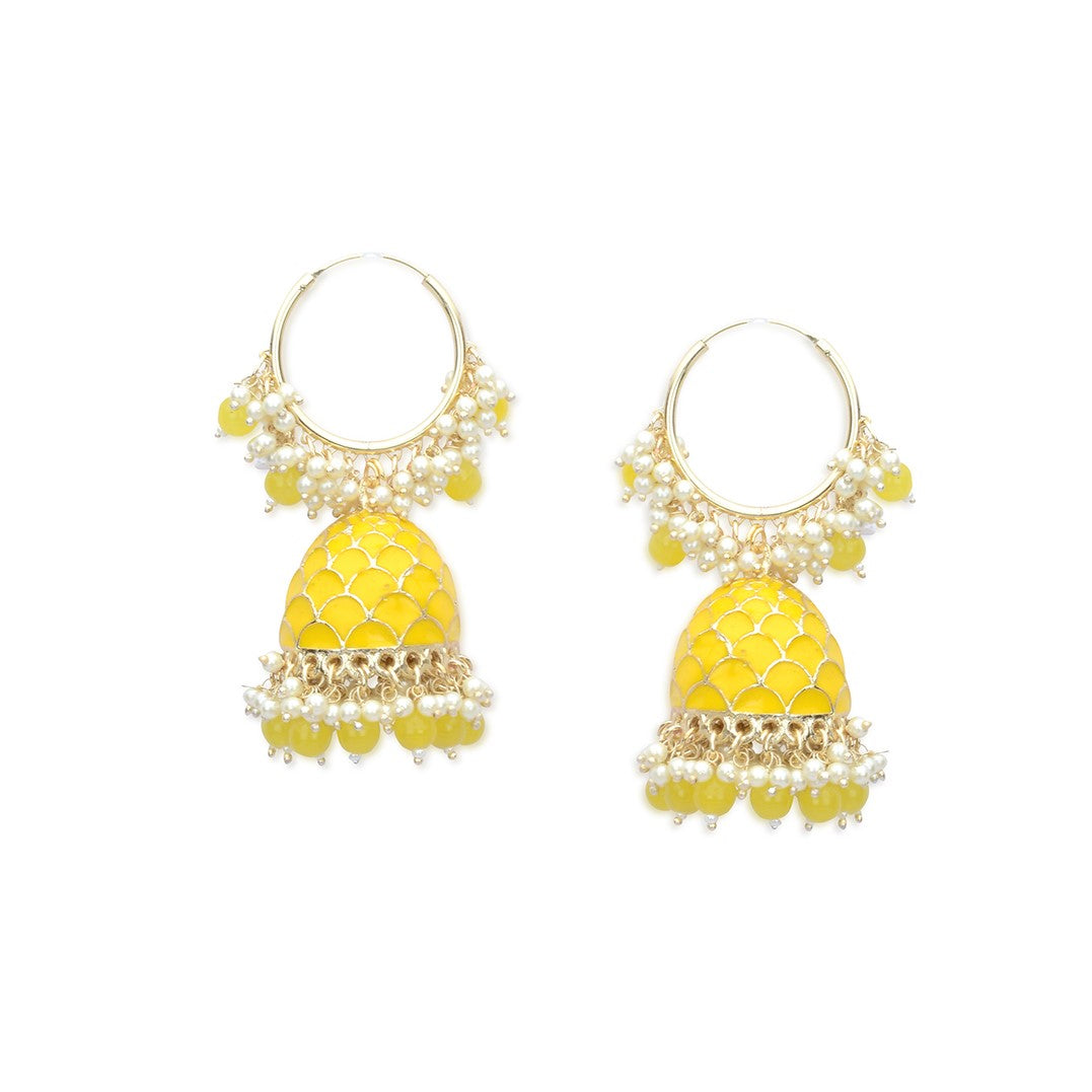 Yellow Classic Bali Jhumkas