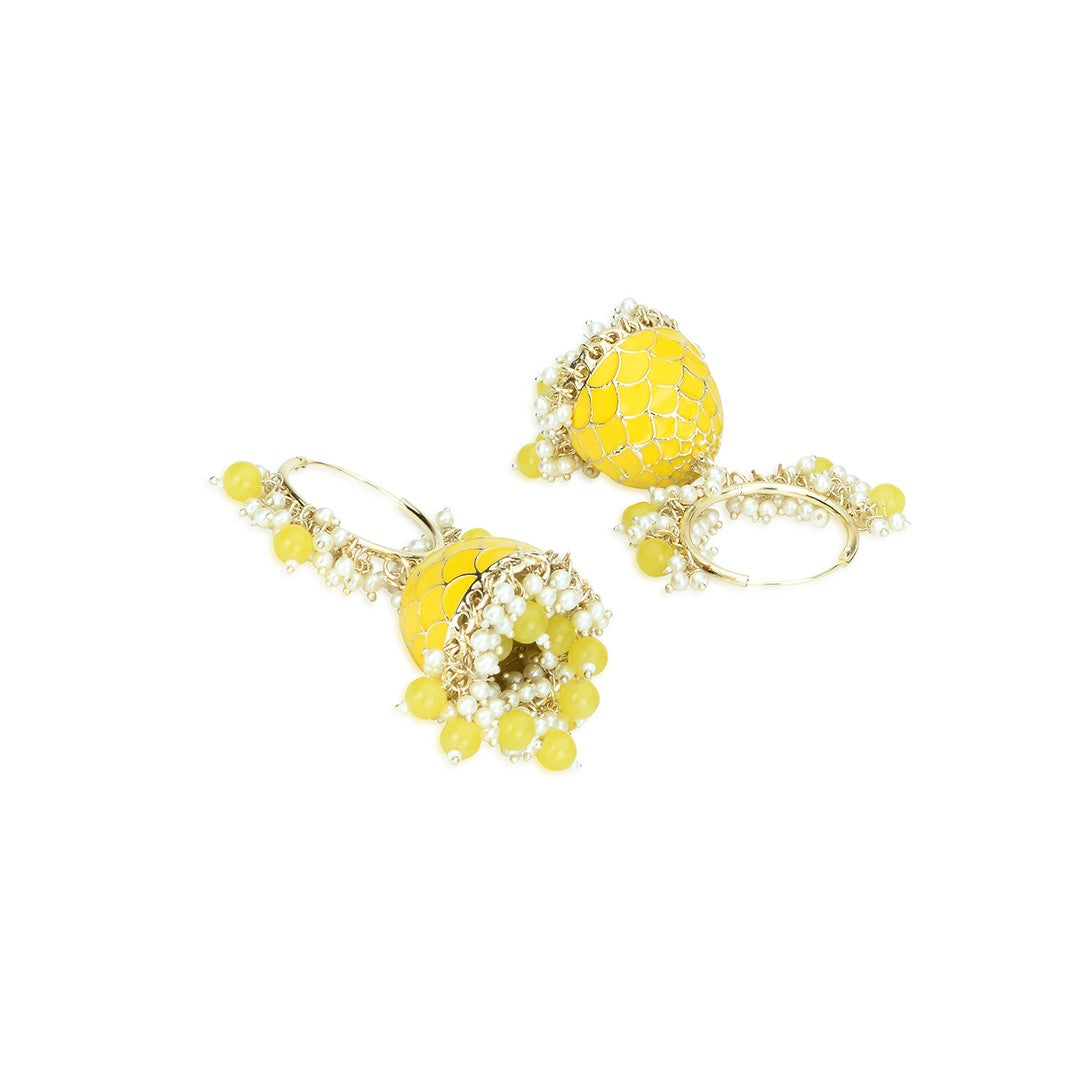 Yellow Classic Bali Jhumkas