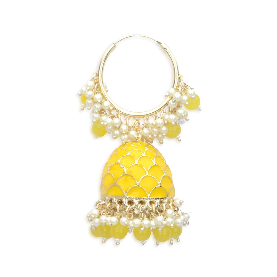 Yellow Classic Bali Jhumkas