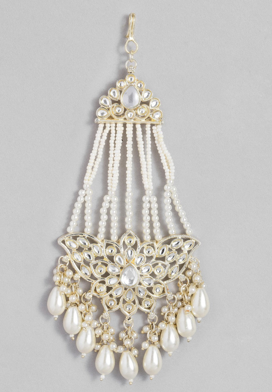 LAIDA Gold-Plated Pearls-Studded Jhumar Passa Head Jewellery