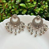 Silver-Plated Oxidised Classic Chandbalis