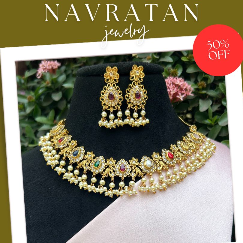 Narayani Navratan Necklace Set
