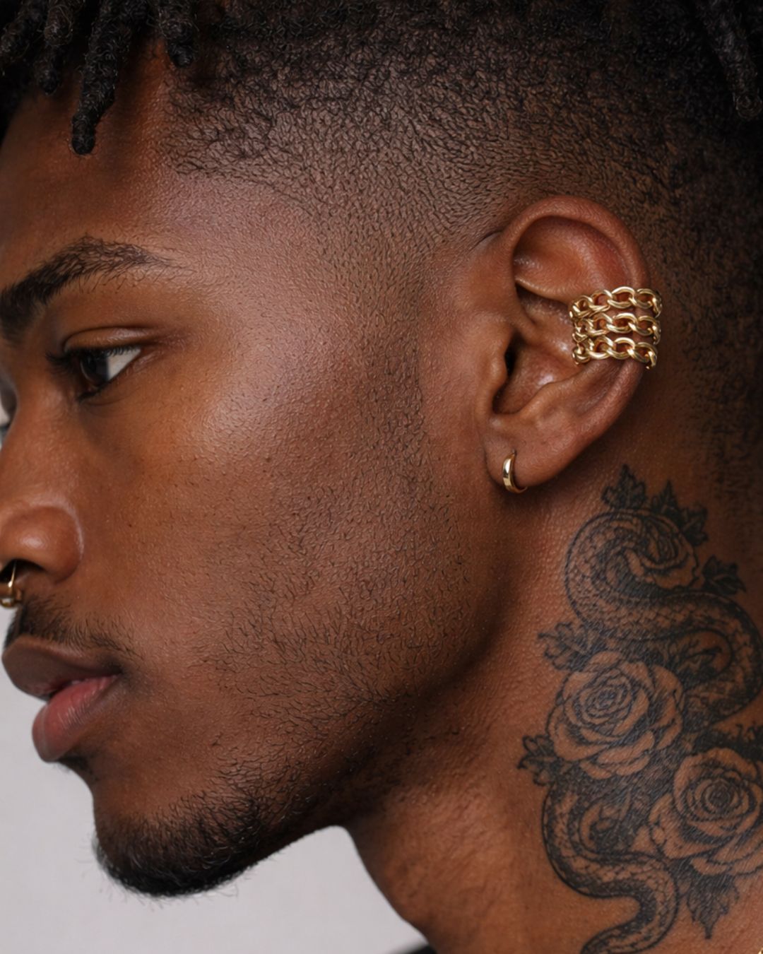 Triple Chain Golden Unisex Ear Cuff