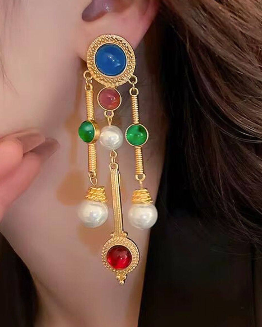 Multi-Color French Style Earrings