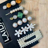 Laida Women Set of 6 Gold-Toned Embellished Alligator Hair Clip